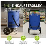 Juskys 3in1 Einkaufstrolley Dunkelblau 56 L