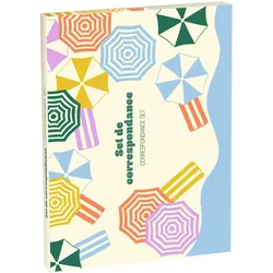 Clairefontaine 5x Dolce Amore, Korrespondenzset 12x16,5 cm mit 8 Einzelkarten 11x15,5 cm sortiert und 8 Umschlägen Pollen C6 naturweiß - 116282C