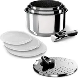 Backen 391508, Kochtopfset 16,18,20cm, Edelstahl, Induktion, abnehmbarer Griff, Multipositions-Metalldeckel, luftdichte Deckel, spülmaschinengeeignet, Antihaftbeschichtung, 5 Jahre Garantie.