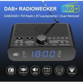 Fontastic DAB+/FM Radiowecker und Drahtloser Lautsprecher sw