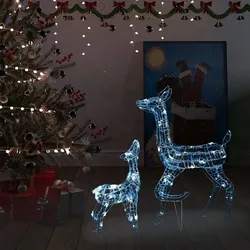 LED-Rentier-Familie Weihnachtsdeko Acryl 160 LED Kaltweiß