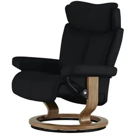 Stressless Relaxsessel Leder 77 x 108 x 76 cm Schwarz mit Hocker