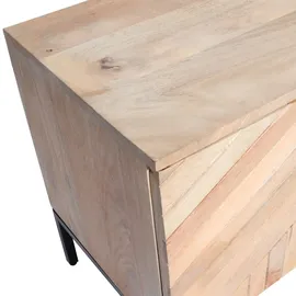 Mendler HWC-L95 TV-Rack 56x145x43cm Natur Holz, Metall, MDF