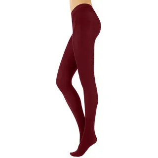 CALZITALY Kaschmir-Wollstrumpfhose, warme Winterstrumpfhose, dicke Strumpfhose, 150 den, | S, M, L, XL, XXL, 3XL, 4XL | Italienische Strumpfwaren, Portwine, XL - XL