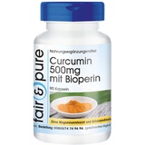 Fair & Pure Fair & Pure® - Curcumin 500mg mit Bioperine - 90 Kapseln- 475mg Curcuminoide pro Kapsel - ohne Magnesiumstearat - vegan