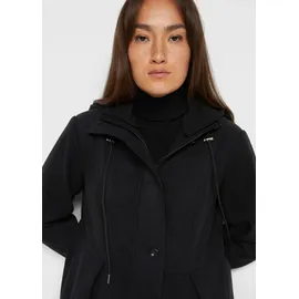 bonprix Mantel mit Kapuze und Bundfalten, schwarz, Gr.46, Zeitloser Parka mit eleganter Bundfalte und figurumspieldem A-Linien Schnitt