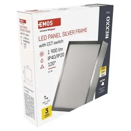 EMOS LED Panel 21 W 1900 lm quadratisch Silber