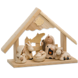 MY HOME Holz-Krippe mit Figuren