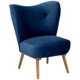 58 aufm Kessel Cocktailsessel Kayra Samtvelours 58 x 71 x 70 cm Dunkelblau mit Relax-Funktion
