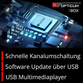 Opticum Red RED OPTICUM HD Sat Receiver für Satellitenschüssel mit Aufnahmefunktion S-Box PVR - Timeshift HDMI, SCART, USB, Coaxial - Digital TV Receiver...