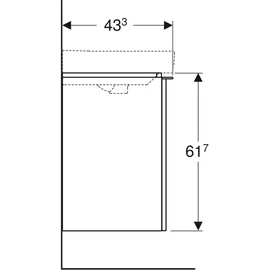Geberit Smyle Square Waschtischunterschrank 1 T. li, sandgr. hgl