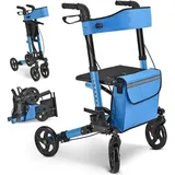 Juskys Aluminium Rollator Vital mit Sitz Petrol