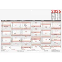 Glocken Tafelkalender 29,7x21cm 6 Monate/1 Seite Kalendarium 2026