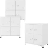 3er Set Büroschrank Aktenschrank Stahlschrank mit Regalfächer Weiß 75x40x80,5 cm