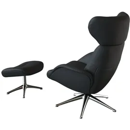 flexlux Relaxsessel FLEXLUX Leder 90 x 107 x 89 cm schwarz mit Kopfteil