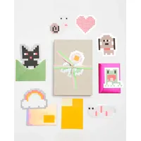 Rico Design Kartenset Futschikato, formgestanzt, Pixel , 8 Karten 8 Umschläge