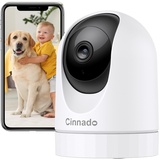 Cinnado Überwachungskamera Innen - 2K Babyphone mit Kamera, 360 Grad WLAN Indoor Hundekamera mit APP, Zwei-Wege-Audio, Bewegungserkennung, Nachtsicht, kompatibel mit Alexa,