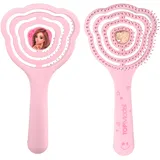 DEPESCHE 13510 TOPModel Haarbürste Beauty and Me, in Rosa, mit Bürstenkopf in Teddy-Form und mit goldenen Details, Kamm gibt federnd nach