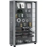 VCM Standvitrine Lumo Mini 59 x 18 x 90 cm Silber