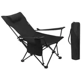 Garten-Relaxliege, Schwarz, Textil, 83x70x101 cm, Gartenmöbel, Gartenliegen