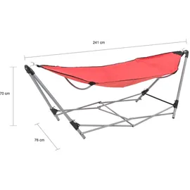 vidaXL Hängematte mit faltbarem Ständer Rot