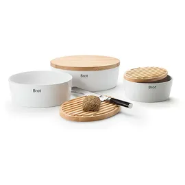 Continenta Brottopf oval mit Holzdeckel 36x23x15,5 cm