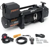 KANGAROO WINCH Schnelle Elektrische Seilwinde 12V mit Funkfernsteuerung - 7000 lbs Zugkraft - Langlebiges Kunststoffseil - Perfekt für Offroad - 4x4 Forst- und Nutzfahrzeuge (K7000XP)