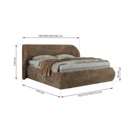 MKS Meble Polsterbett mit Bettkasten CAELA CLASSIC - braun ¦ Maße (cm): B: 225 H: 110