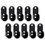 Gedotec Metall Schrankrohrlager schwarz Kleiderstangen-Halterung zum anschrauben | Schrankrohrhalter Kleiderschrank & Garderobe für Ovalstange | 10 Stück - Design Aufhängungen für Schrankstangen