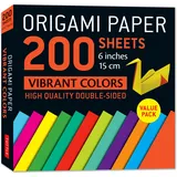 Tuttle Publishing Origami Paper 200 Sheets Vibrant Colors 6 15 Cm: Double-sided Origami Sheets Printed With 12 Different Patterns (Instructions for 5 Projects Included)