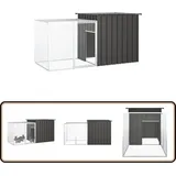 Kaninchenkäfig Anthrazit 200x91x100 Cm Verzinkter Stahl - Kaninchenkäfig - Kaninchendrahtzaun - Kaninchenstall - Kleintierheim - Tiergehege