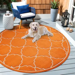 Teppich SANAT "Berlin", orange, H:6mm Ø:150cm, Kunstfaser, Teppiche, In -und Outdoor geeignet, robust und pflegeleicht