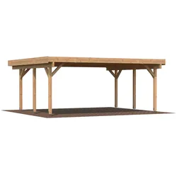Palmako Carport Karl 20,6 m2 Hellbraun tauchimprägniert Holzcarport