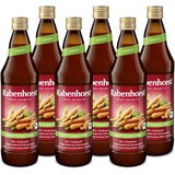 RABENHORST Gartenmöhre BIO 6er Pack (6 x 700 ml) - Hochwertiger Möhrensaft mit Zitronensaft abgerundet