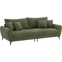 Big-Sofa HOME AFFAIRE "Blackburn II" Sofas Gr. B/H/T: 260cm x 71cm x 108cm, Microfaser 1, grün (memphis 12 green) Mit Kaltschaumpolsterung bis 140 kg belastbar