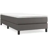 vidaXL Boxspringbett mit Matratze Grau 100x200 cm Kunstleder