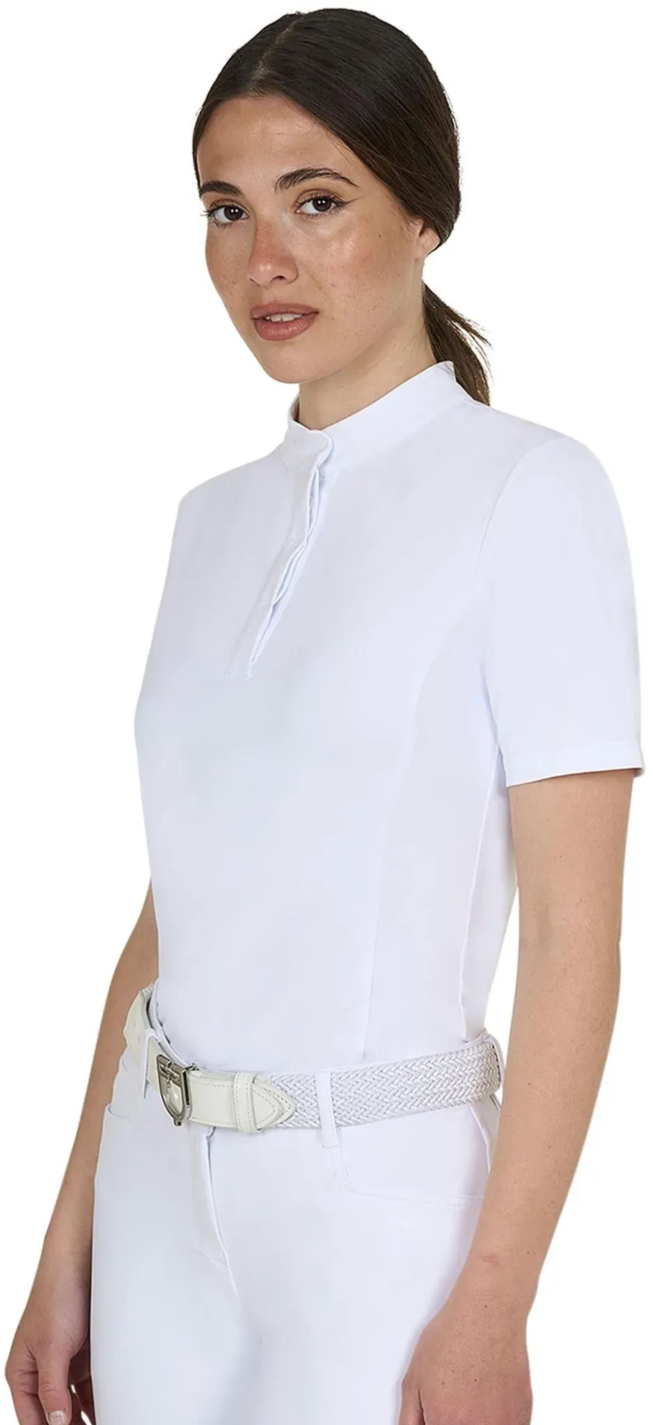 Equestro SS2026 Damen Basic Turnier Polo Shirt Kurzarm Knöpfe