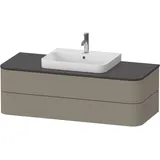 Duravit Happy D.2 Plus Konsolenwaschtischunterbau wandhängend 1300x550 mm, 2 Schubkästen, für Aufsatzbecken, steingrau Seidenmatt