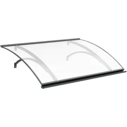 Vordach München, Pultvordach, Aluminium, Glas, Anthrazit, mit integrierter Regenrinne, individuell konfigurierbar