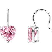 Thomas Sabo Ohrhänger H2288-051-9 pinkfarbenes Zirkonia-Herz 925 Sterlingsilber