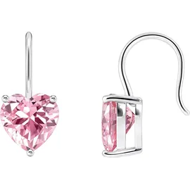 Thomas Sabo Ohrhänger H2288-051-9 pinkfarbenes Zirkonia-Herz 925 Sterlingsilber