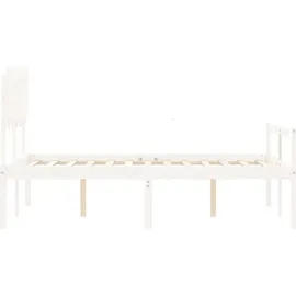 vidaXL Seniorenbett mit Kopfteil 120x200 cm Weiß Massivholz - Weiß