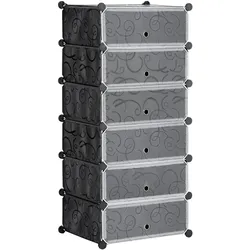 HOMCOM DIY Schuhschrank Kunststoff, Stahl