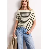 STREET ONE Pullunder mit Boatneck und Streifen Beige 40