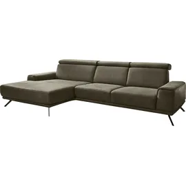 die planbar Ecksofa DIE PLANBAR "PN-EM22041 L-Form", grün (olive), B:335cm H:89cm T:188cm, Sofas, Ecksofa, wahlweise motorisches Canape oder Sitztiefenverstellung