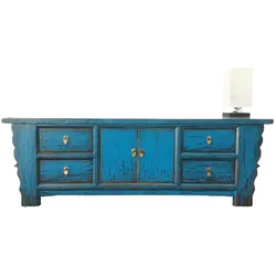 Asiatisches Lowboard Kommode Bank Blau - Art. 35208-1