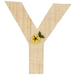 RICE Raffia Buchstaben Sticker, Y, Blumen