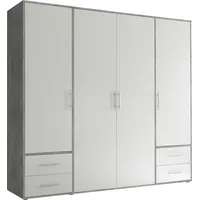 SchlafKONTOR Valencia 206 x 195 x 60 cm beton hell/weiß/betonoptik
