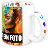 Sunnywall Keramik-Tasse selbst Gestalten/Personalisierbar mit eigenem Foto oder Text Bedrucken | Fototasse | Motivtasse | Geschenkidee I Love You Liebe