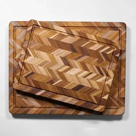 Teakhaus Herringbone Schneidebrett Teak 1-tlg. 46 x 36 x 2,5 cm Braun